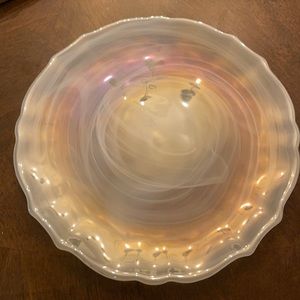 Set of two Anthropologie plates in white pearl. Perfect for holiday time!